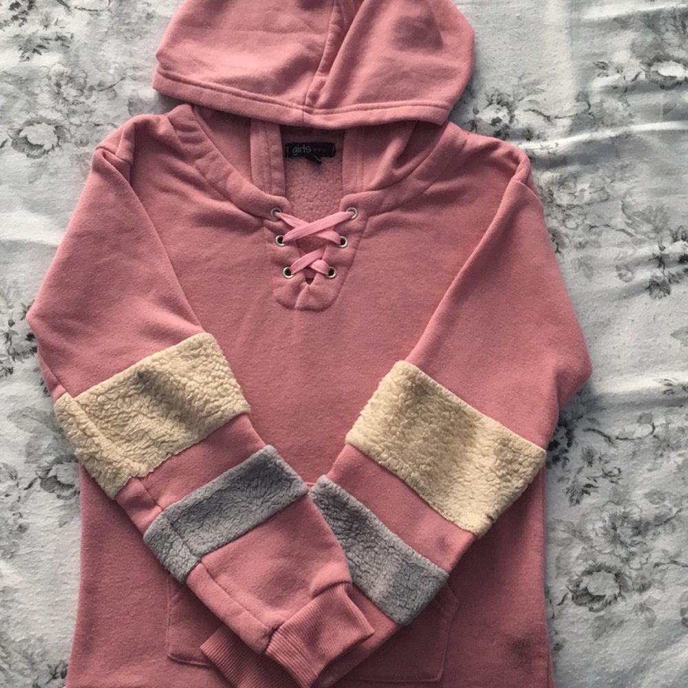 A pink hoodie for girls.